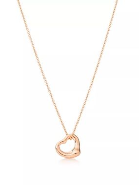 Tiffany & Company Elsa Paretti open heart pendant necklace in 18k rose gold